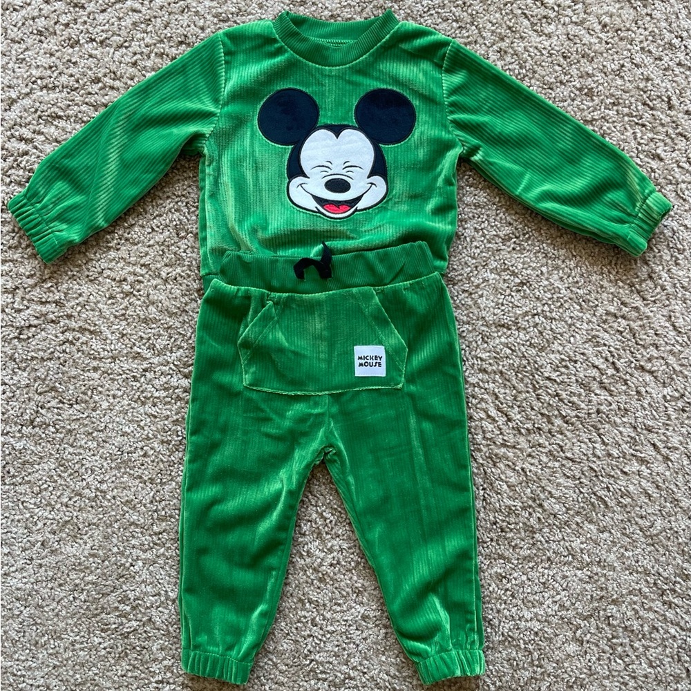 Green Mickey Mouse Kids Outfit